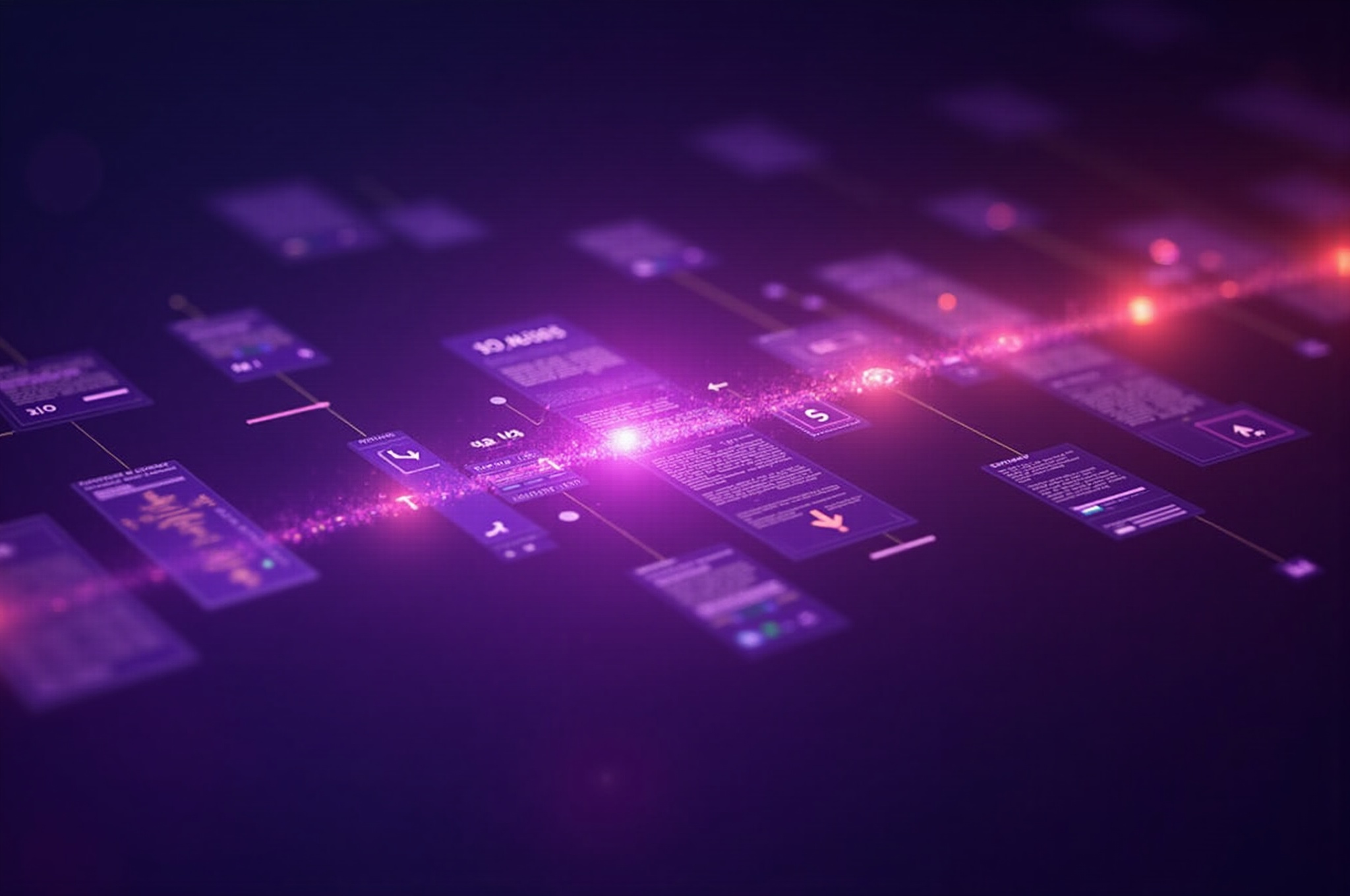 Abstract visualization of policy management ecosystem: concentric rings of data representing policy layers